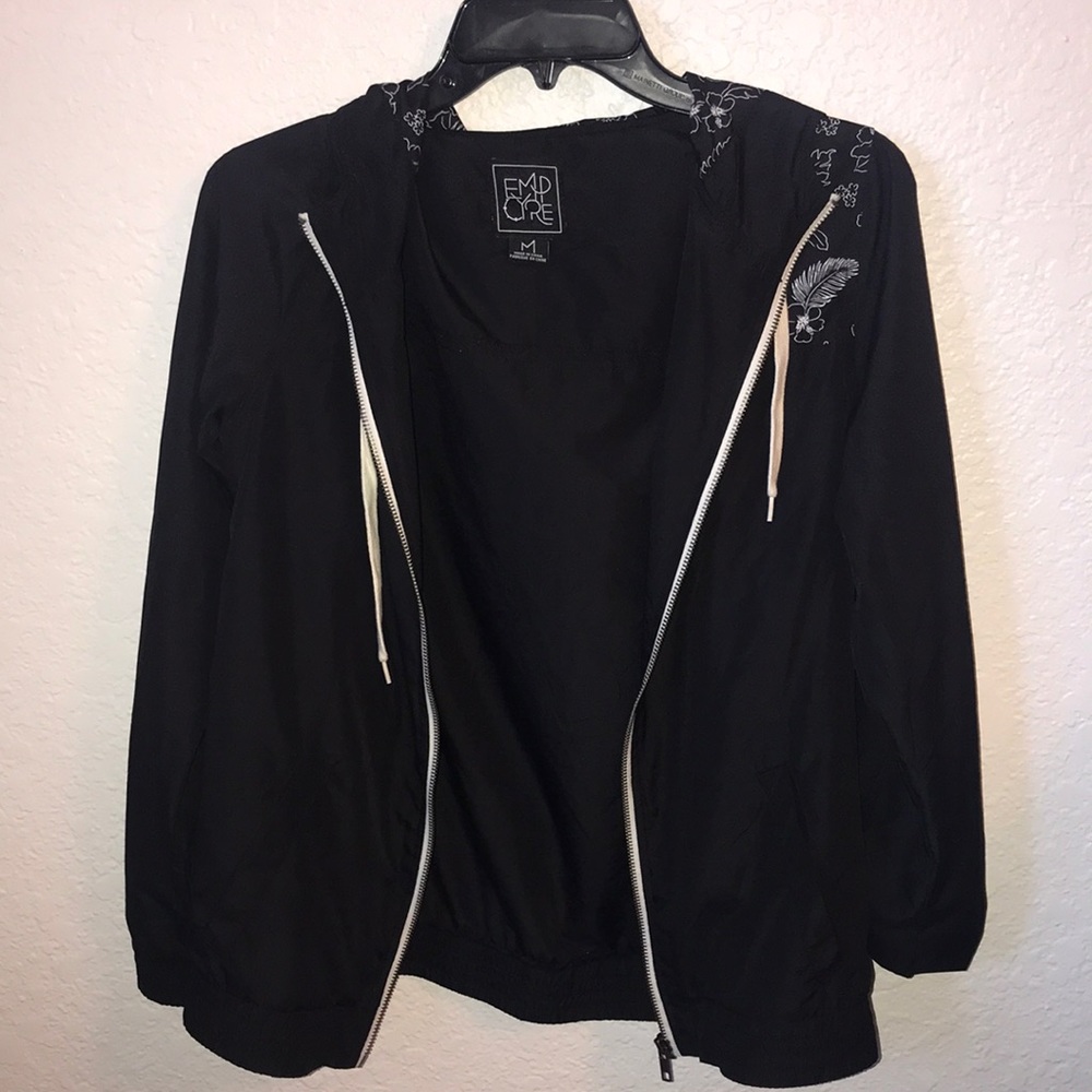 Black windbreaker